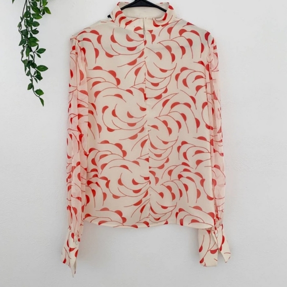 Self-Portrait High Neck Printed Blouse NWOT Size 6 - Picture 12 of 15